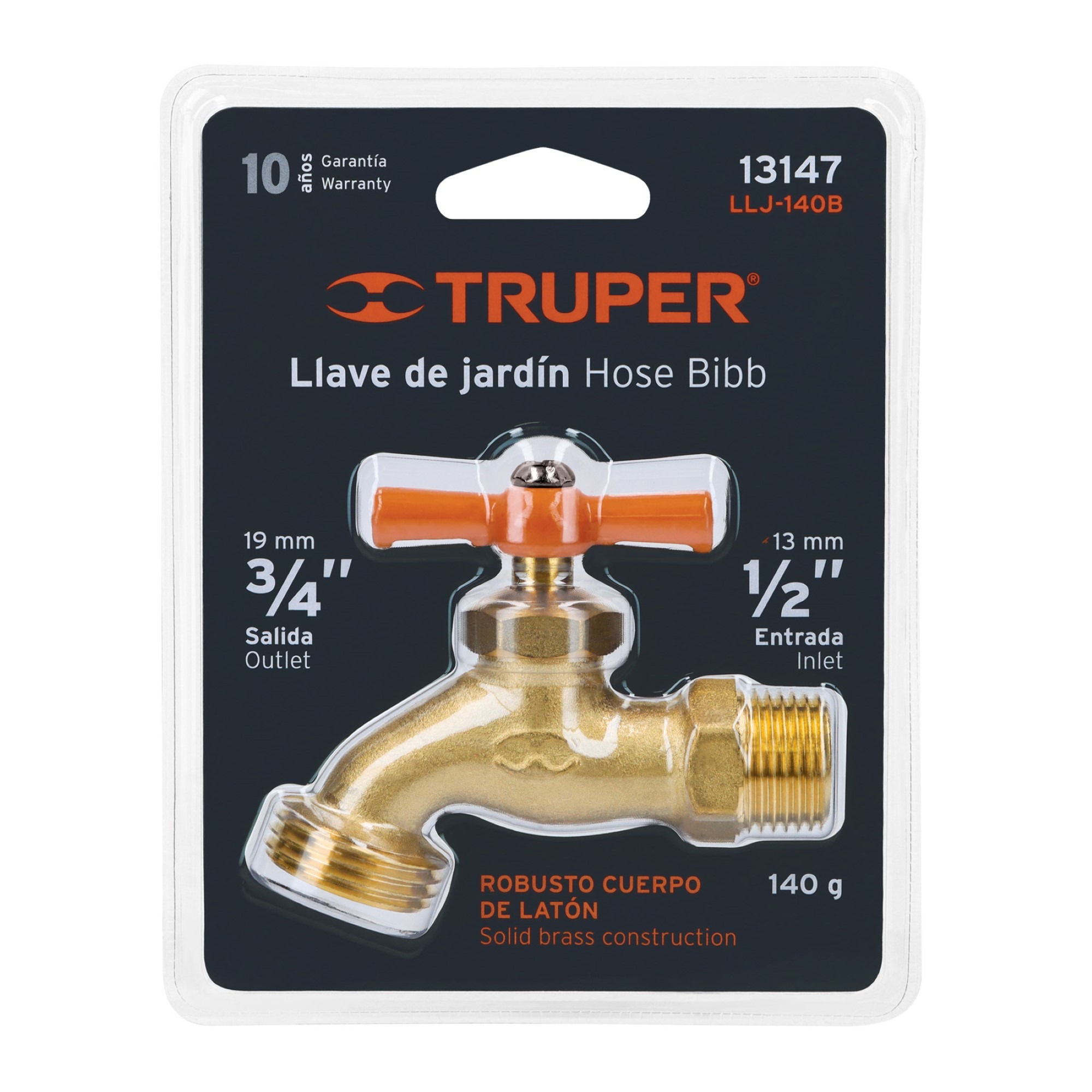 Llave De Agua De 1/2" Con Rosca Para Jardín Latón 140 Gr